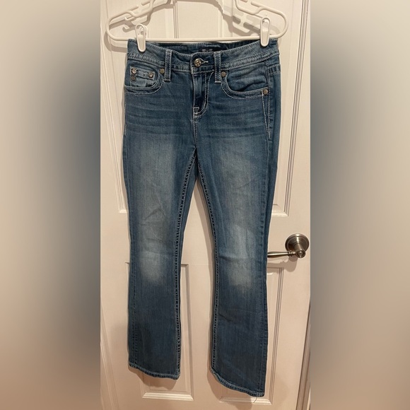 Miss Me Blue Flare Jeans - Picture 1 of 4